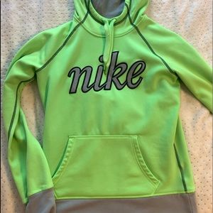 Nike lime green therma-fit running sweatshirt